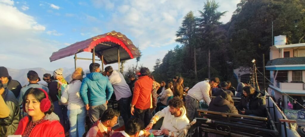 Outdoor seating area at Lal Tibba Cafe