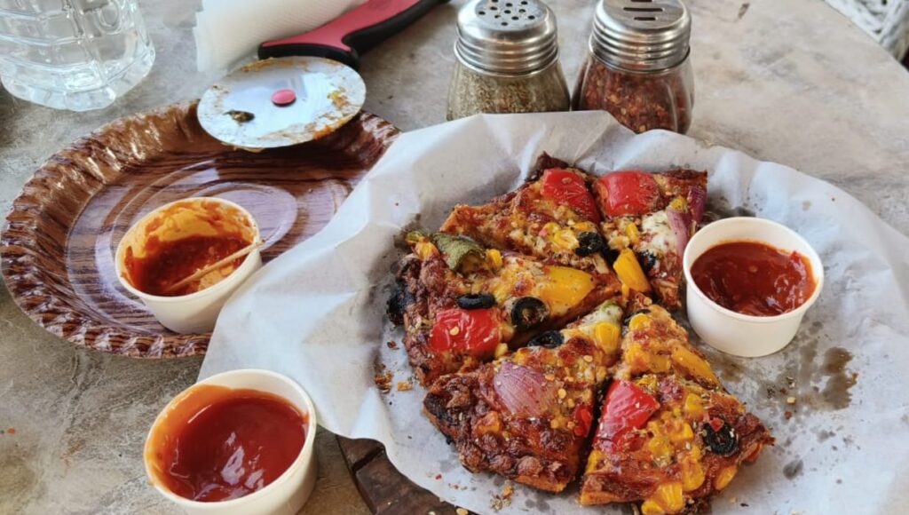 Pizza at Lal Tibba Cafe