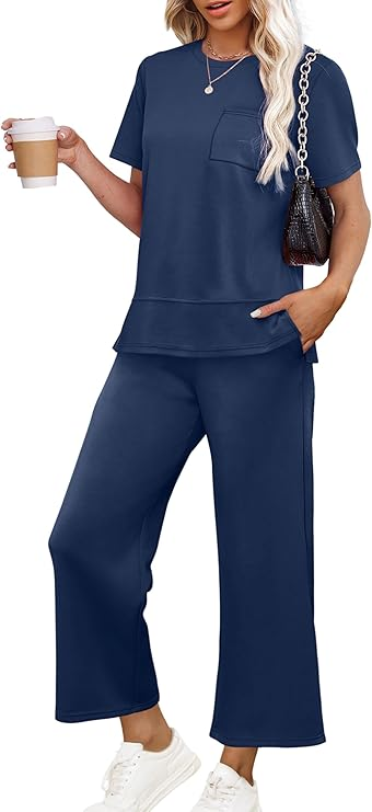 blue 2 piece set for women